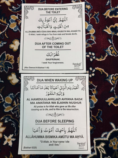 Islamic dua learning stickers designed for children and families