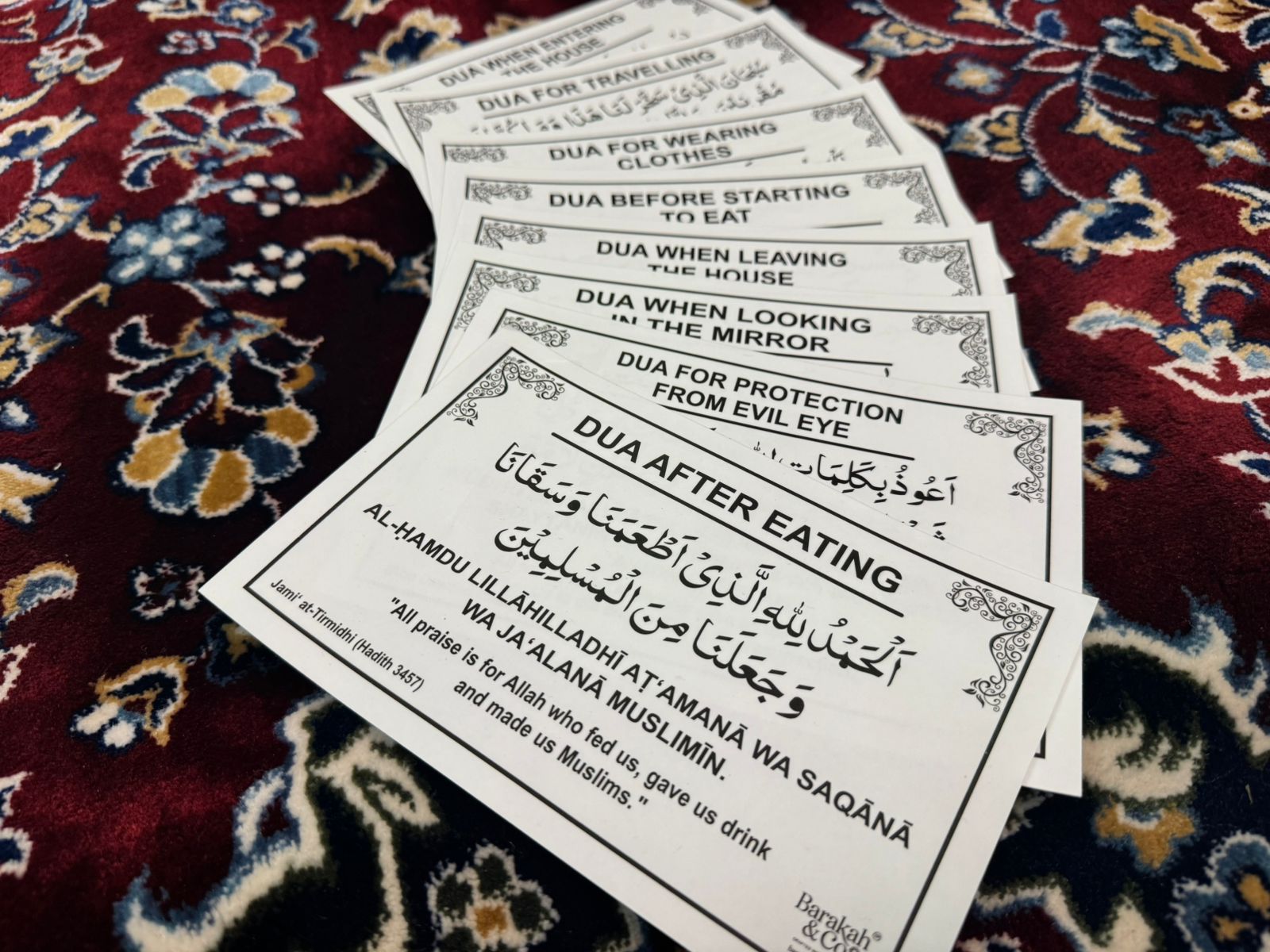 Islamic dua reminder stickers included in the Quran learning bundle